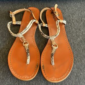 COACH leather snake thong sandals US 8,5